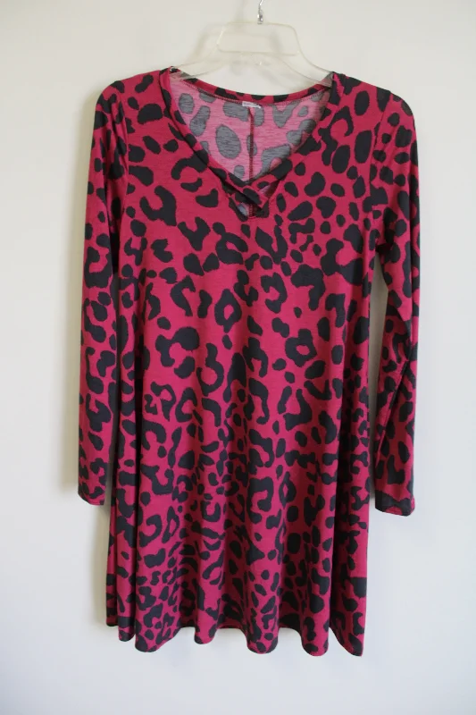 Pink Leopard Shift Dress | M Tunics Winter warm