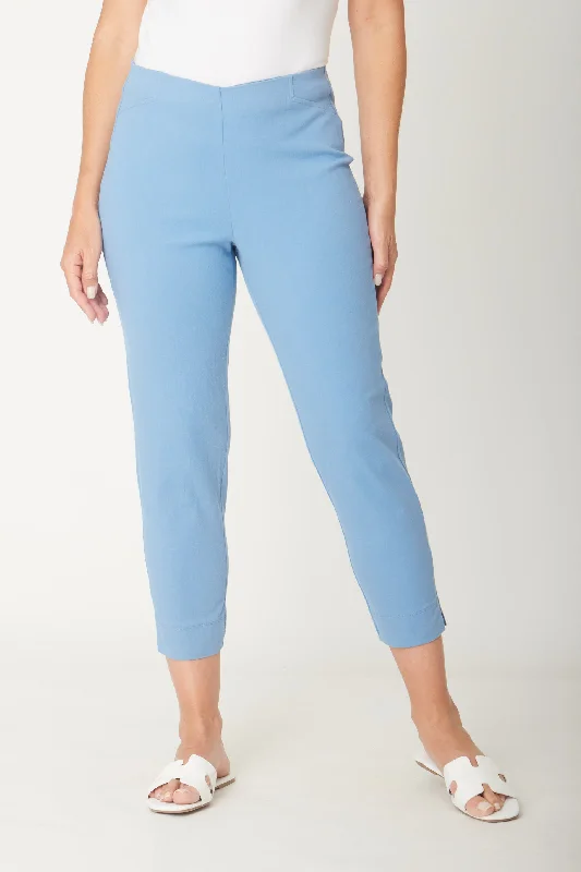 7/8 Slim Cottolen Stretch Pull on Pant -  Ink 24152 Comfortable Pleated Pants