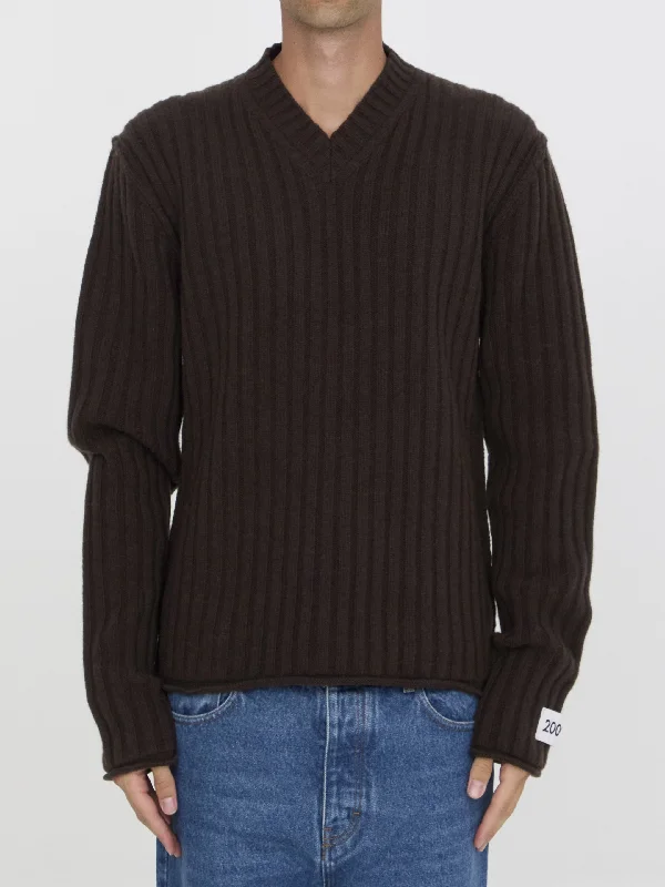 Wool Sweater Cashmere Blend Cotton Blend Poly Blend