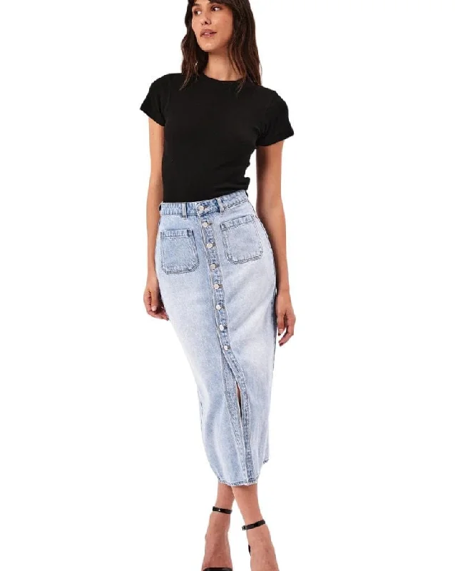 Sailor Skirt Lyocell Blue - Light Vintage Blue denim skirt durable