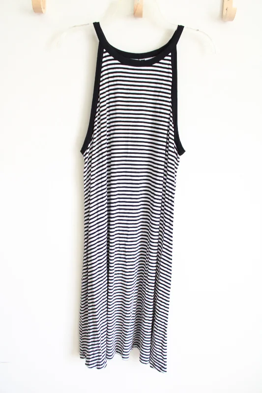 Old Navy Black & White Striped Dress | XL Tunics Chic elegant