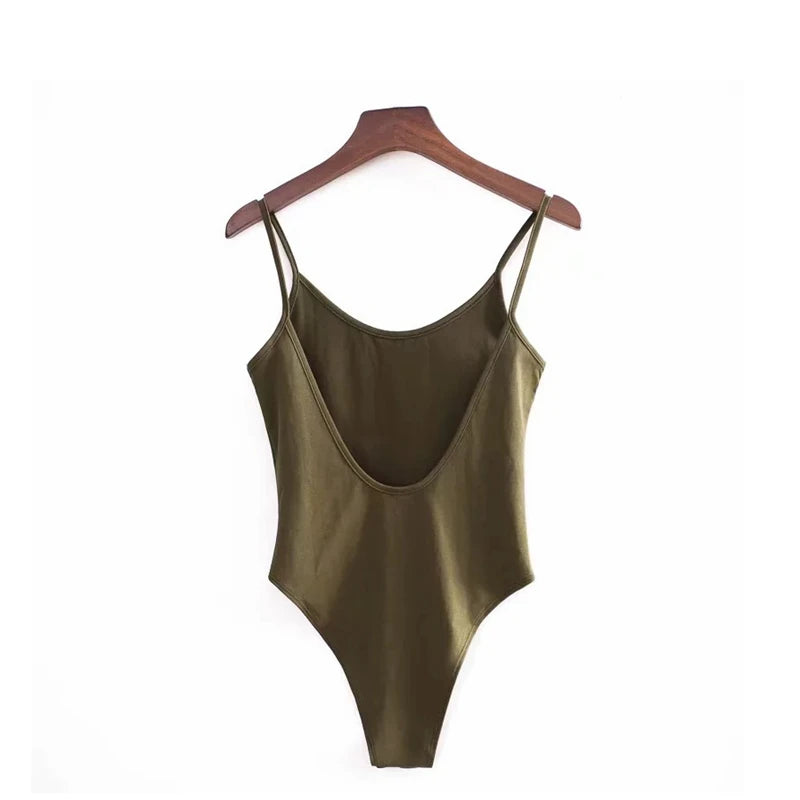 Sexy Backless fit Romper Body Bodysuit Women Slim Spaghetti Strap Skinny Tight Playsuits Streetwear Undershirt Fashionable Bodysuit for Date Night