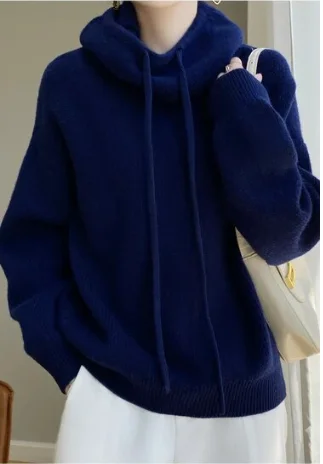 Belle ®| Loose sweater with collar High Neck Crew Neck V-Neck