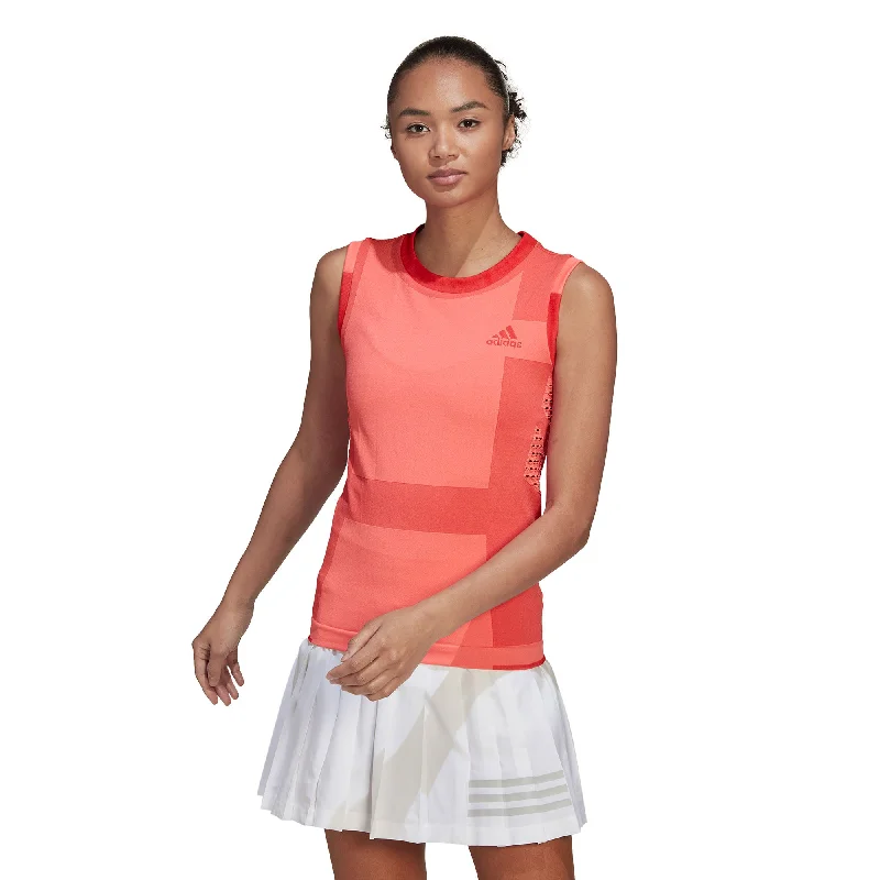 Adidas Premium PrimeKnit Red Womens Tennis Tank Top tie dye tank