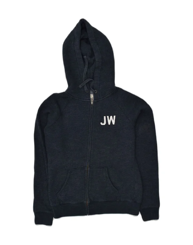 JACK WILLS Womens Zip Hoodie Sweater UK 12 Medium  Grey Polyester Print Jacquard Patchwork