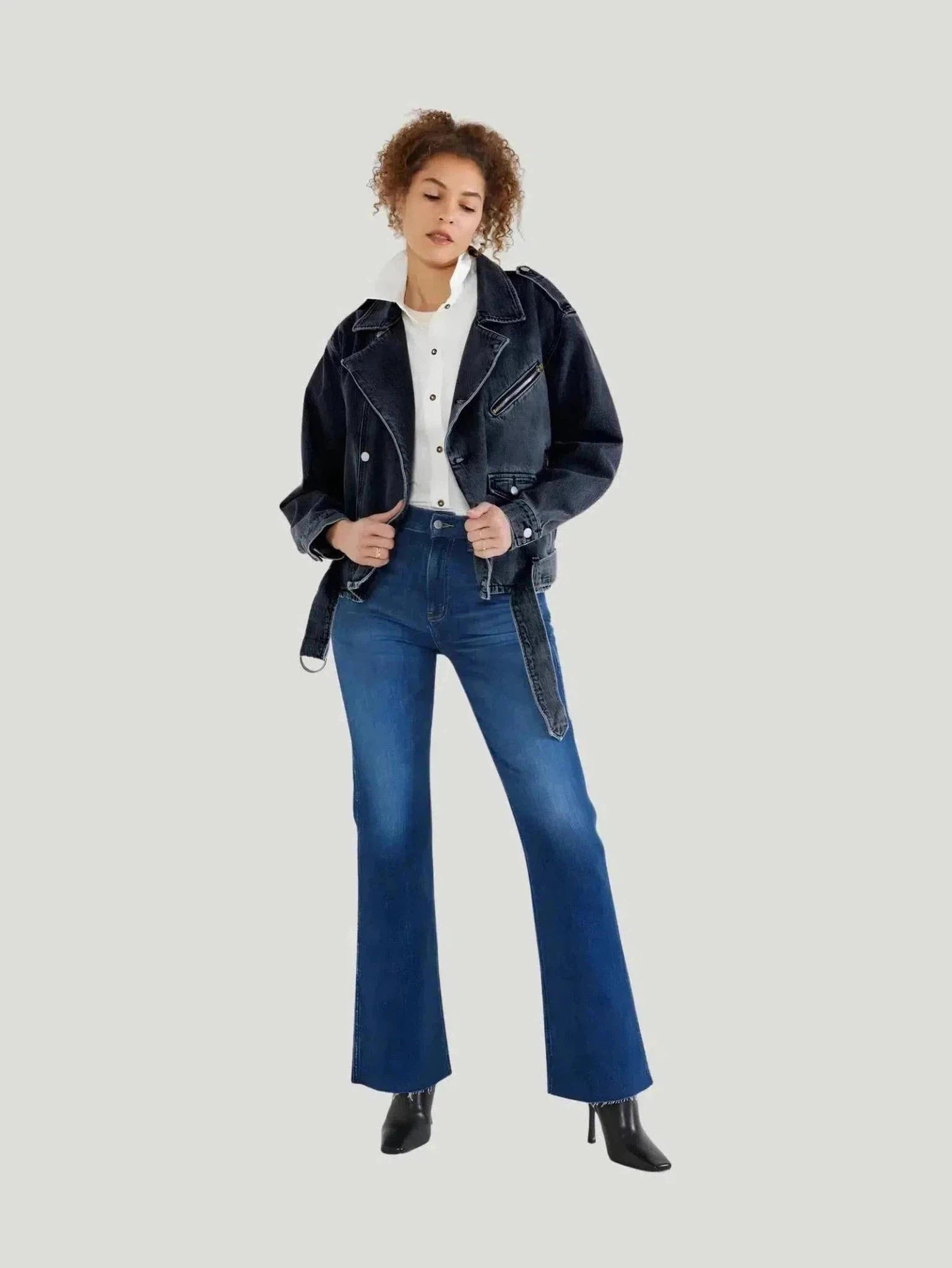 ÉTICA Denim Anya Modern Flare Denim Pant Trendy Printed Leggings