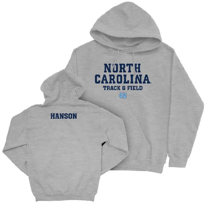 UNC Women's Track & Field Sport Grey Staple Hoodie - Grace Hanson Hoodie with Side Slits Relaxed Casual