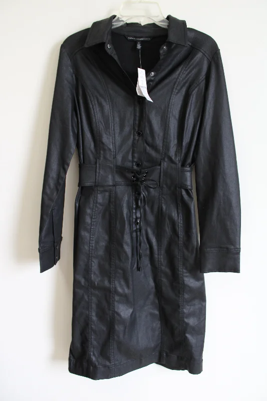 NEW White House Black Market Lace Up Black Collared Dress | 12 Tunics Exclusive limited