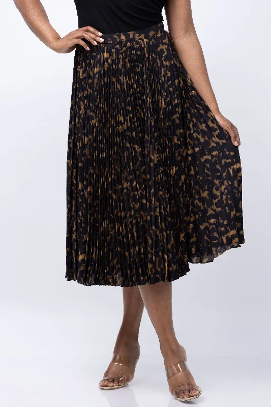 Theory Sunburst Skirt in Dark Brown chiffon skirt delicate