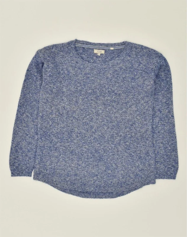 FAT FACE Womens Crew Neck Jumper Sweater UK  Small Blue Cotton Spandex Blend Rayon Blend Denim Blend
