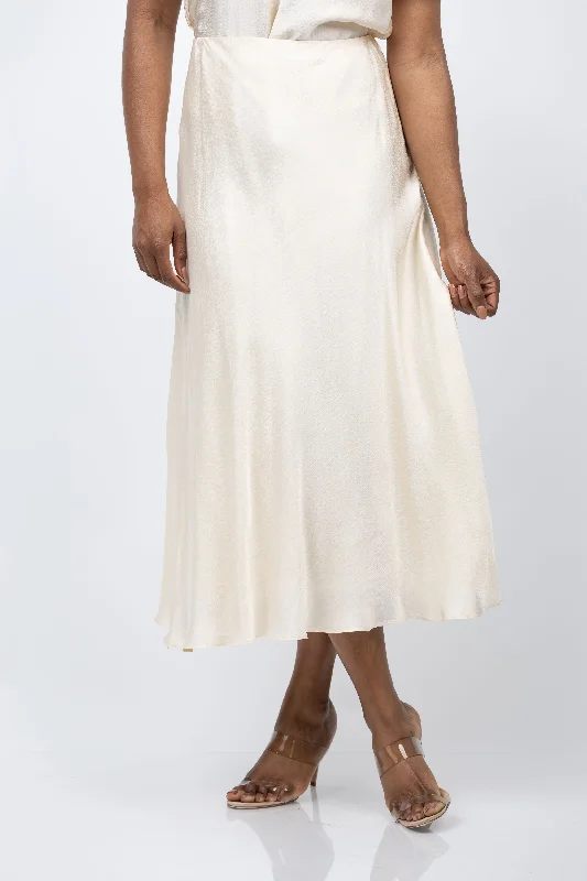 Tanya Taylor Beth Skirt in Cream wool skirt breathable