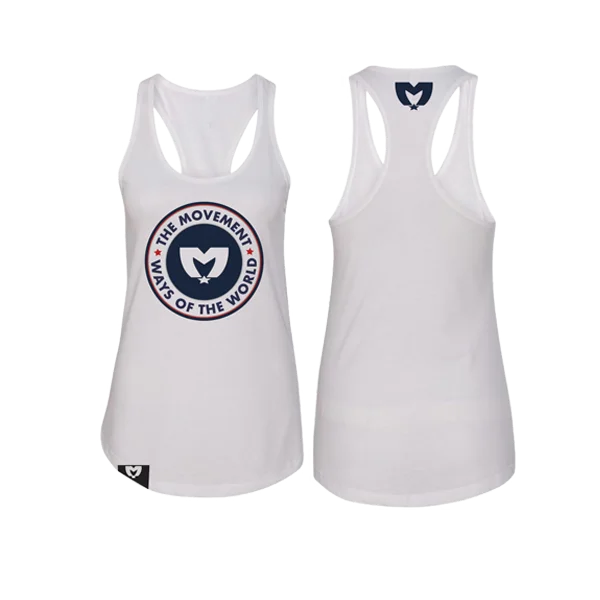 Women's WOTW Circle Logo Tank (White) summer tank top