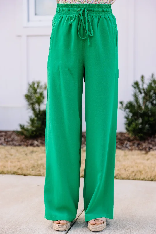 On My Heart Green Pants Cozy Full-Length Pants