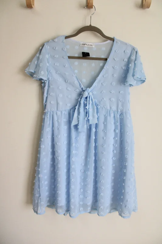 Sophie & Trey Blue Large Swiss Dotted Dress | S Tunics Brand named