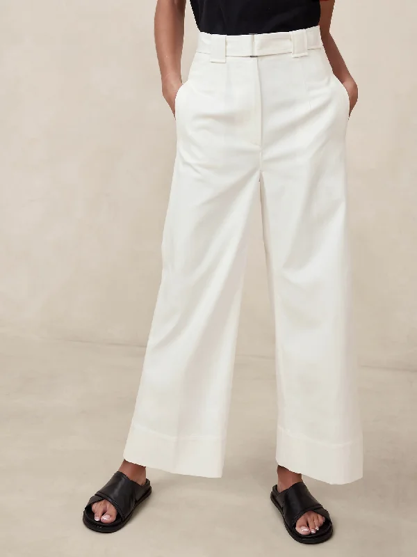 Oceanside Wide-Leg Cropped Pant Chic Faux Leather Pants