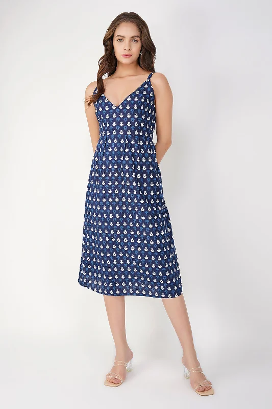 Azurine Smocked Dress - Indigo Tunics Recommended stylist