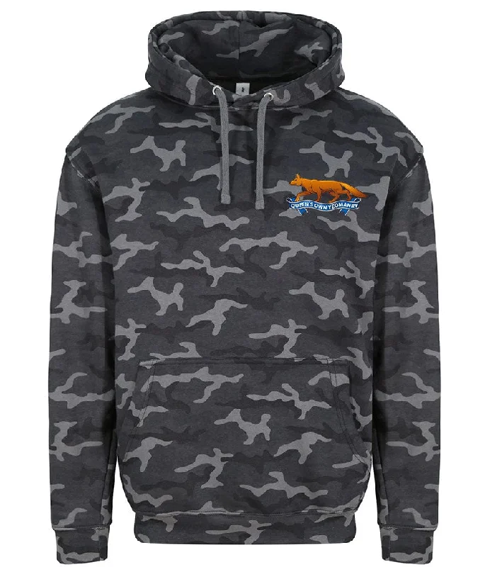 Queen's Own Yeomanry Full Camo Hoodie Hoodie with Elastic Waist Stretchable Comfortable