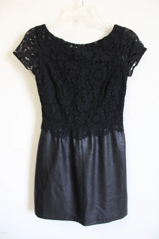Bailey44 Black Leather & Lace Dress | XS Tunics Fashionable chic