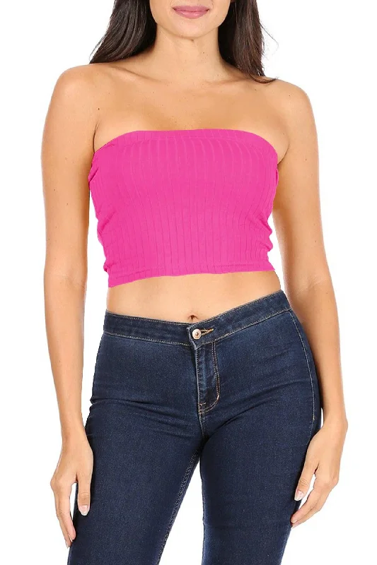 Women's Casual Lightweight Stretch Ribbed Solid Tank Tube Top grey tank top