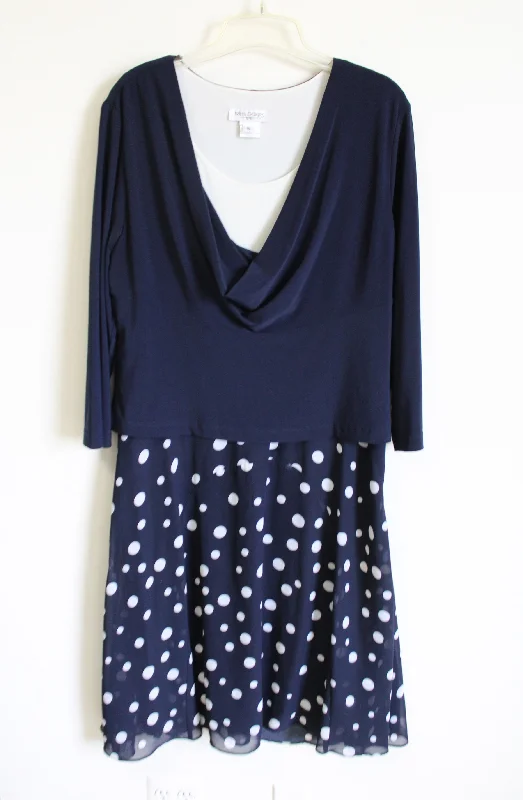 Miss Dorby Navy Blue Polka Dot Dress | 16 Tunics Trousers formal