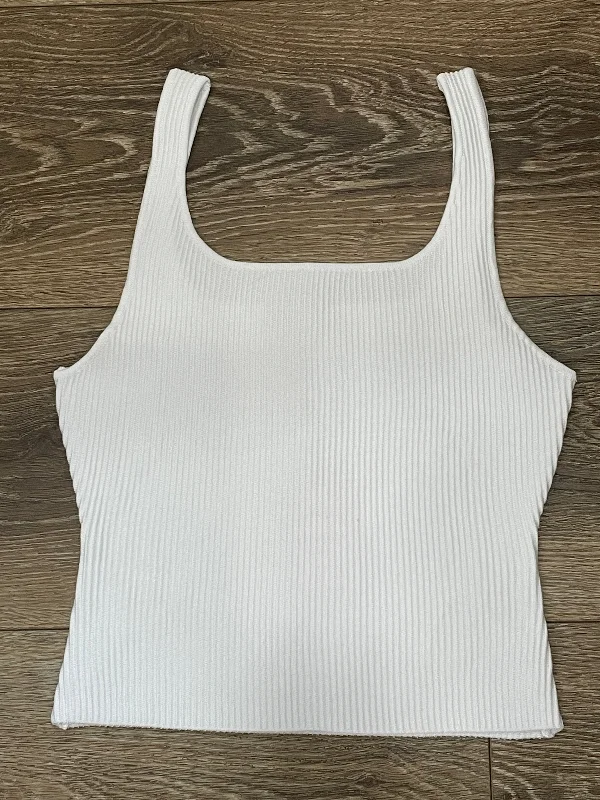 Every Day Ribbed Cropped Tank in White bronze tank top