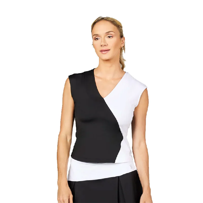 Sofibella Monochrome Cap Sleeve Womens Tennis Tank ivory tank top