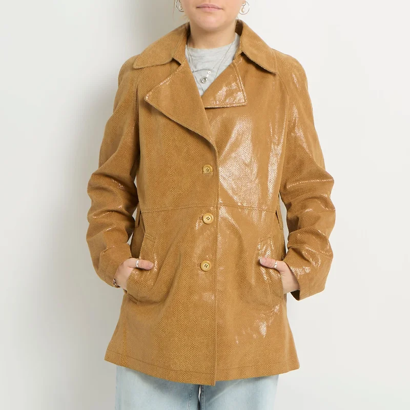 Leather Snakeskin Blazer Jacket - UK 10 Jacket Blazer Coat