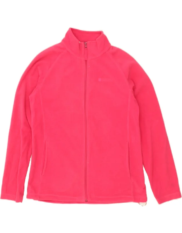 MOUNTAIN WAREHOUSE Womens Fleece Jacket UK 14 Large  Pink Polyester Front Pockets Side Pockets Patch Pockets