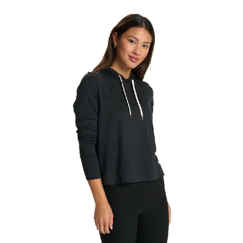 Women's Halo Essential Hoodie - Black Heather Hoodie with Half-Zip Sporty Casual