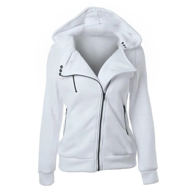 Women Hooded Sweatshirt Outwear Ladies Zipper Tops Hoodie Casual Slim Hoodie S-XXL Hoodie with Stripes Bold Sporty