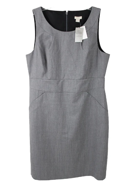 NEW J.Crew Gray Wool Dress | 12 Petite Casual Short Summer
