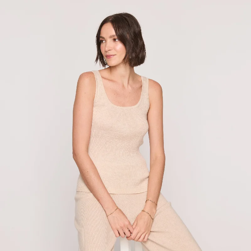 California Cashmere Scoop Tank cold shoulder tank