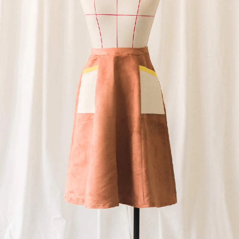 Paneled Pocket Midi Skirt cashmere skirt soft
