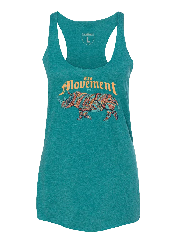 Women's Rhino Tank (Teal) seamless tank top