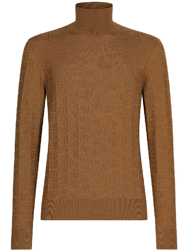 Dolce & Gabbana Sweaters Camel Cable Knit Ribbed Knit Lace Knit