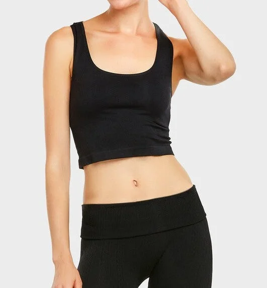 LADIES SEAMLESS CROP RACERBACK TANK pastel tank top
