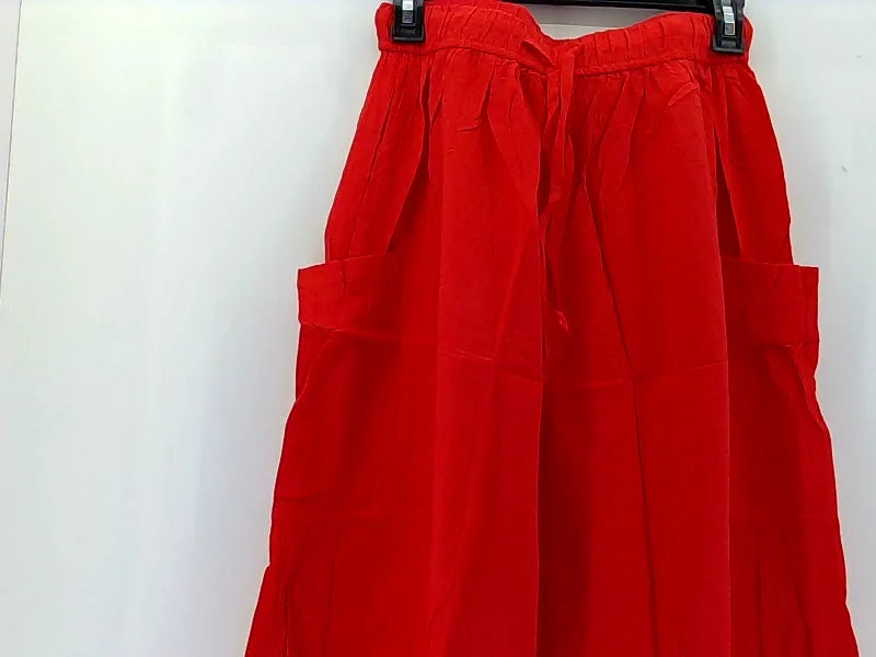 Lnx Cardinal Red Casual Medium Skirt leather skirt modern