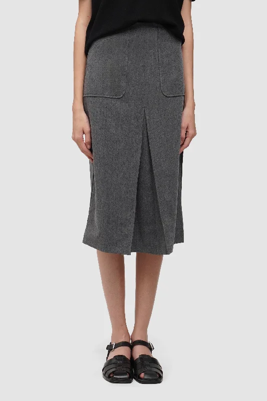 Skirt with Front Slit corduroy skirt durable