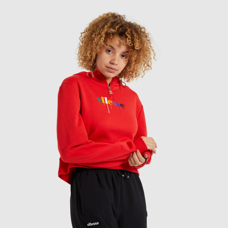 Ellesse Toma Hoodie - Womens - Red Hoodie with Elastic Waist Stretchable Comfortable