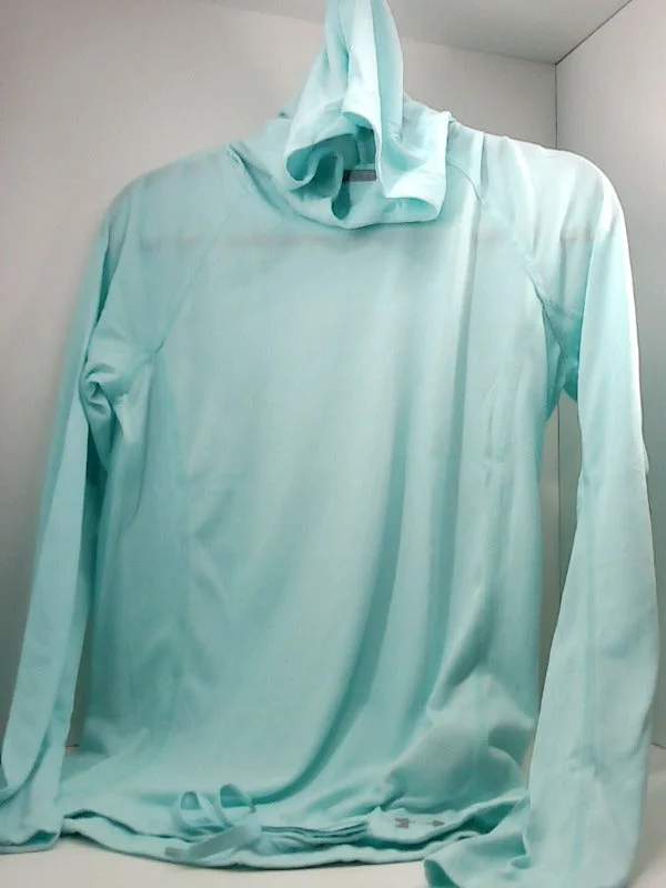 Womens Mens Cj0956-342 Regular Pull On Fashion Hoodie Color Light Blue Size Small Hoodie with High-Low Hem Asymmetrical Trendy