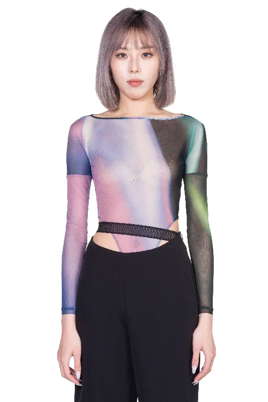 Painted Bodysuit Elegant Satin Bodysuit