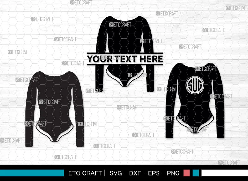Womens Swimsuit Monogram, Womens Swimsuit Silhouette, Swimwear Svg, Long Sleeve Bodysuit Svg, Girl Swimsuit Svg, Bathing Suit Svg, Stylish Swimsuit Svg, Womens Swimsuit Svg, SB00001 Chic Bodysuit with Ruffles