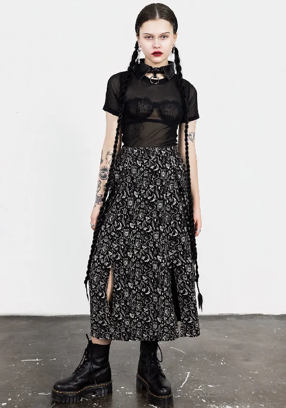Craft PU Strap Midi Skirt ruffled skirt detail