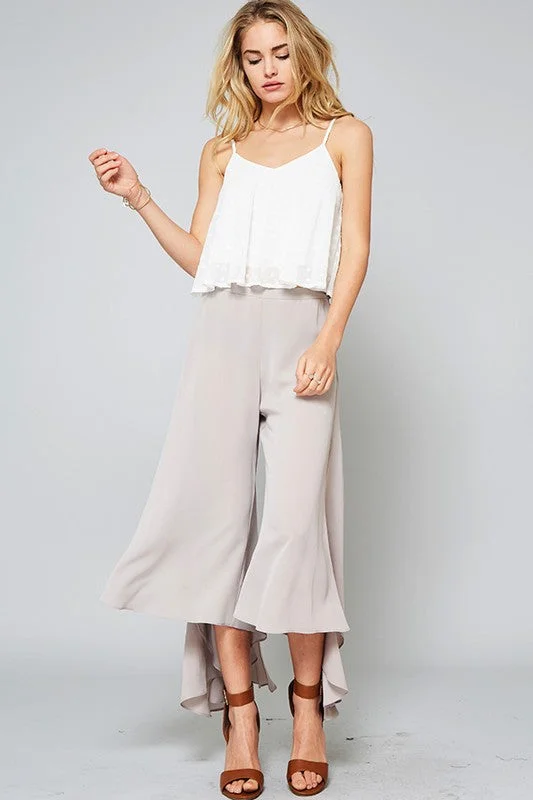 High Low Asymmetrical Crop Pant Chic Capri Pants
