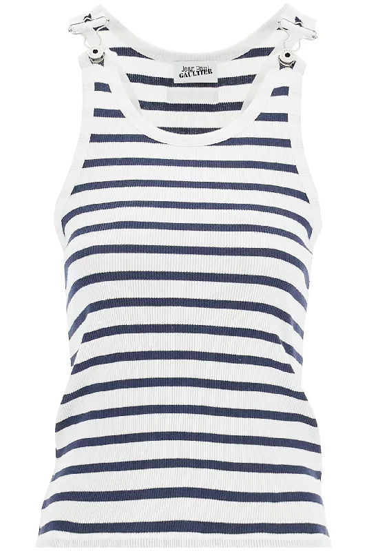 Striped Sailor Tank Top  - White summer tank top