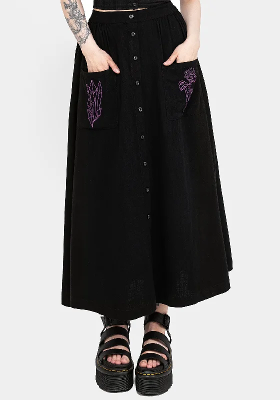 Scutellaria Button Up Midaxi Skirt chiffon skirt airy
