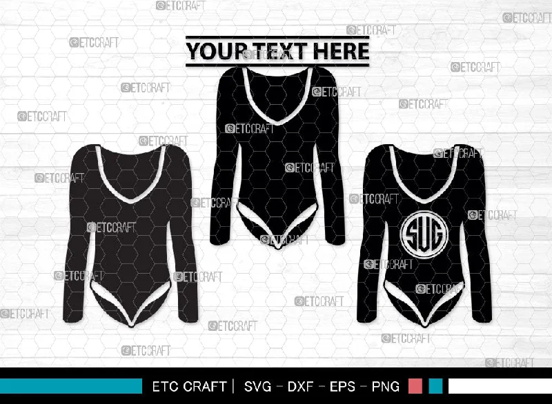 Womens Swimsuit Monogram, Womens Swimsuit Silhouette, Swimwear Svg, Long Sleeve Bodysuit Svg, Girl Swimsuit Svg, Bathing Suit Svg, Stylish Swimsuit Svg, Womens Swimsuit Svg, SB00001 Fashionable Plunge Bodysuit