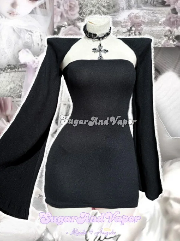 Elysia Dark Romantic Knit Shrug Dress Tunics Luxurious premium