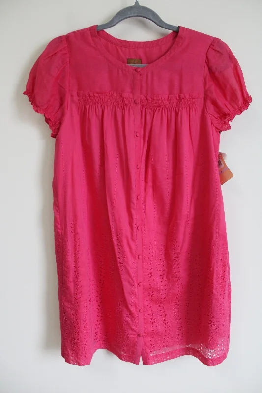 NEW Ali Ro Pink Eyelet Silk Blend Dress | 6 Tunics Print Colorful
