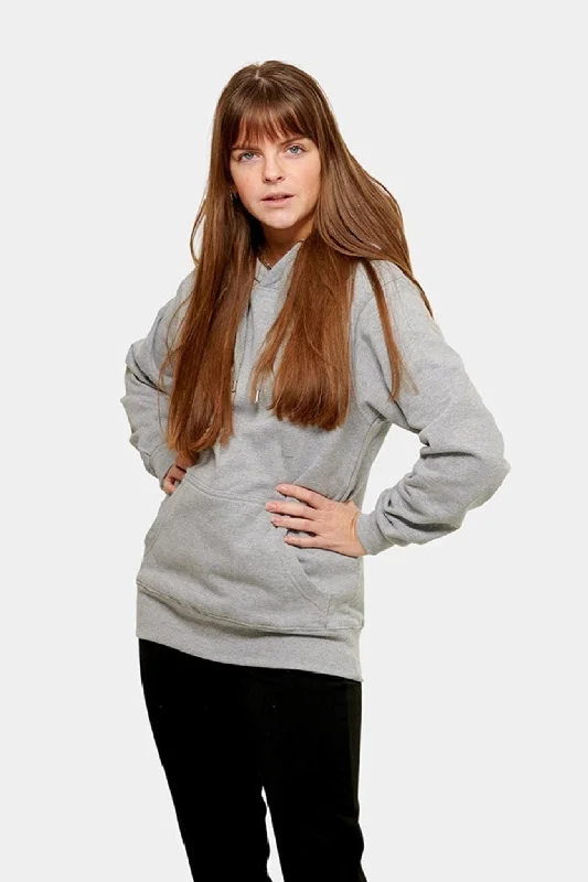 Oversized Hoodie - Askegrå Hoodie with Button Classic Timeless